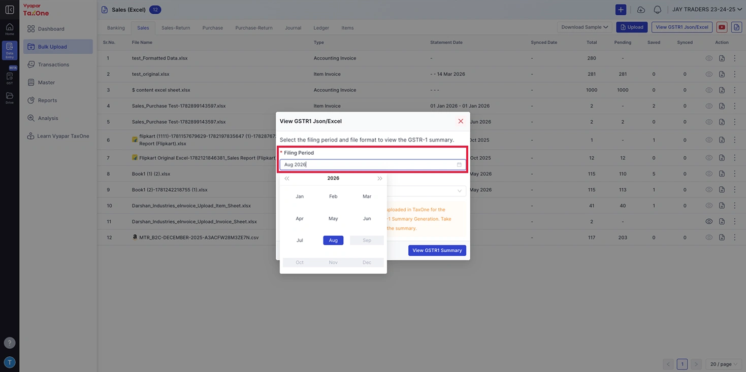 Step 3 - Filing Period Picker