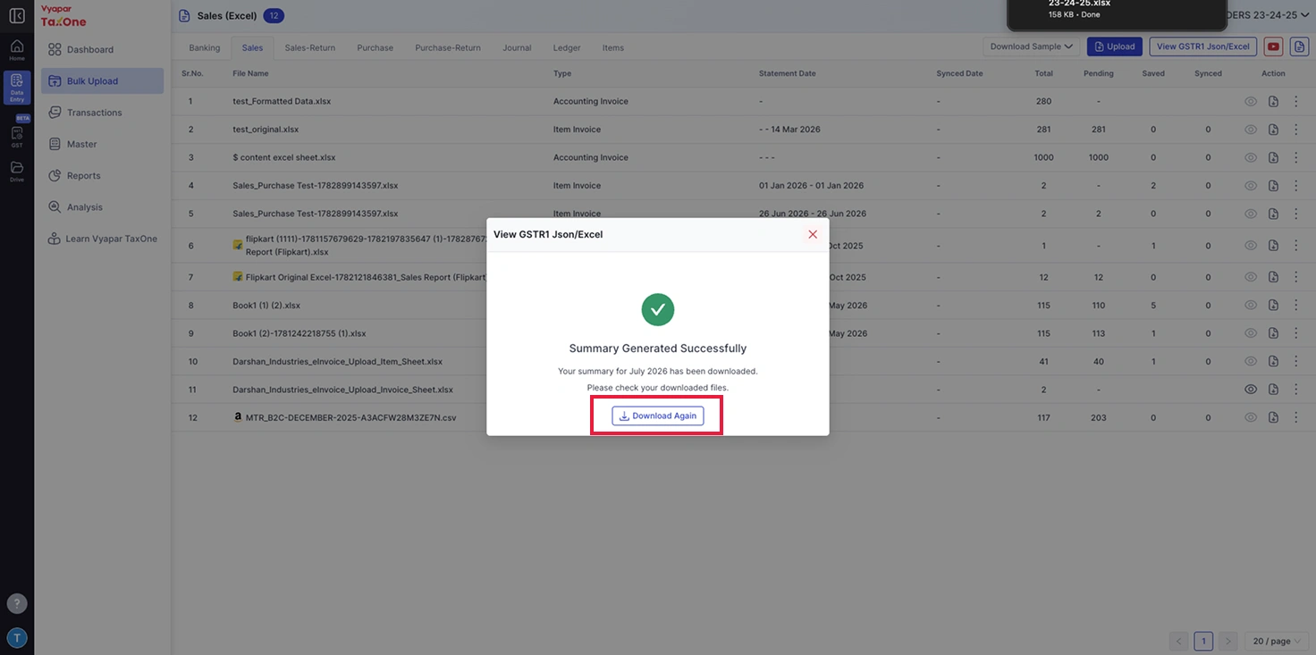 Step 7 - Download Again Button